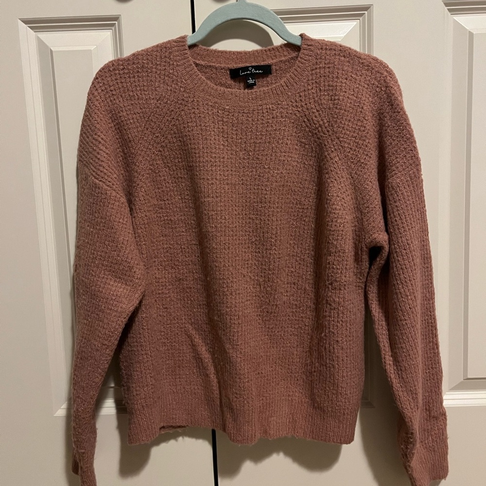 Love Tree Dusty Rose Crew Neck Sweater